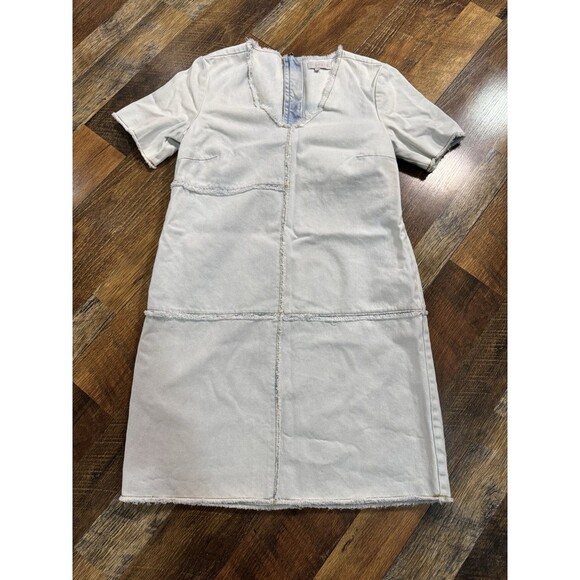 1 State Blue Jean Dress Womens XS Sleeveless V-Neck MINI DRESS Casual - Picture 1 of 4
